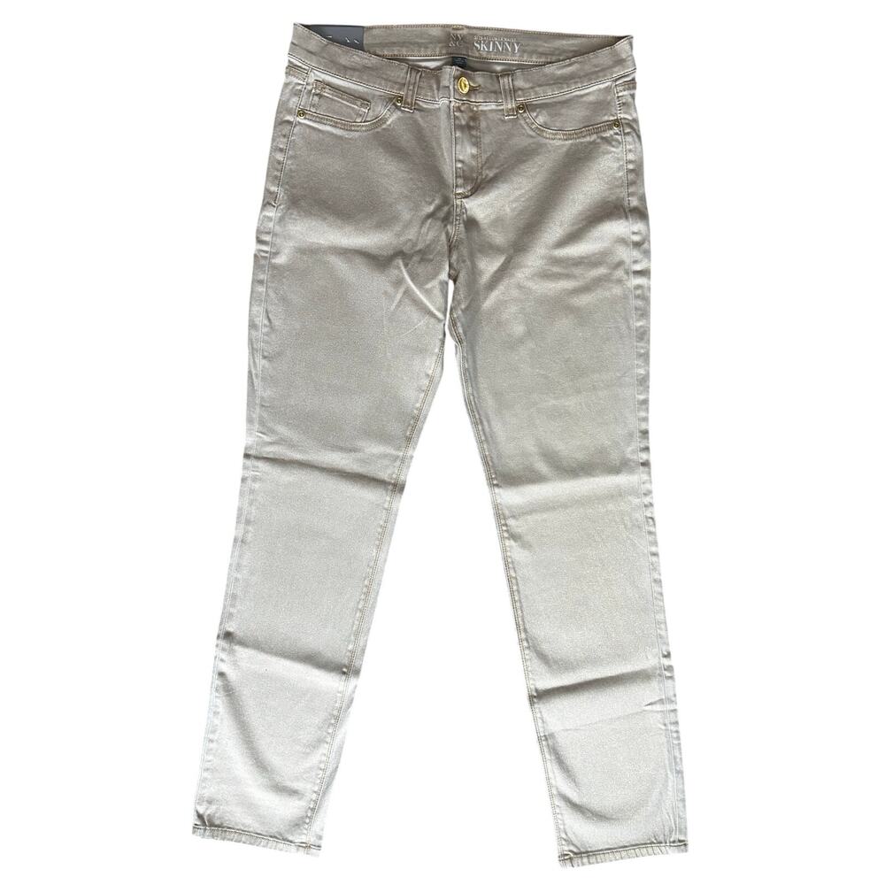 NY&C Skinny Jeans Gold Shimmer Fall Winter Fashion Women's 10 NWT